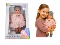 Lalka Słodka Maja Z Kubraczkiem Różowym Oraz Szarą Czapką