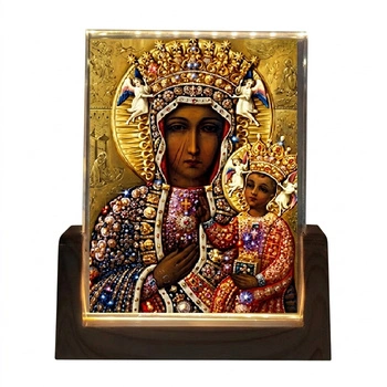 Obraz Podświetlany Matka Boska Częstochowska Kabel USB Podświetlenie LED