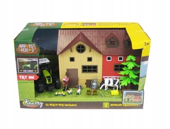 Zestaw Farmera Z Traktorem Akcesoria Zwierzęta Efekty Świetle Dźwiękowe