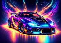 Malowanie Po Numerach Auto Sport Energetyczne Neonowe Kolory 40x50 Z Ramą