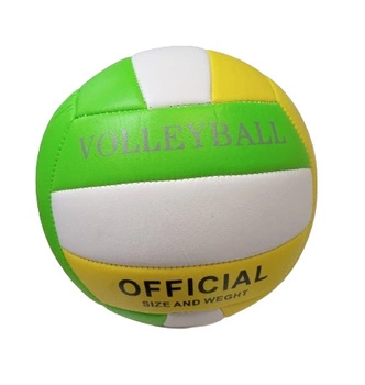 PIŁKA SIATKOWA ZIELONO-ŻÓŁTO-BIAŁA, pak 100, 
19 cm