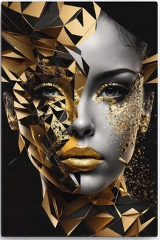 Diamentowa Mozaika Haft Diamentowy Kobieta W Złocie 30x40cm