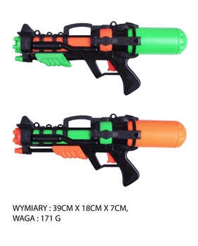 PISTOLET NA WODĘ ŚREDNI 2 KOLORY,  PAK 96, WYMIARY : 39CM X 18CM X 7CM, WAGA : 171 G