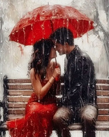 Diamentowa Mozaika Zakochana Para Na Ławce 30x40Cm Kreatywne Diamenty