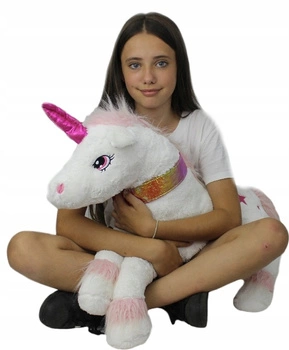 Pluszowy Jednorożec Biały z Efektami Dźwiękowymi 60 cm