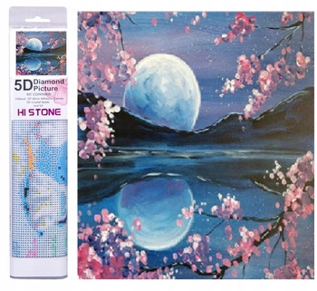 Diamentowa Mozaika Haft Diamentowy Księżyc Kwiat 30X40CM