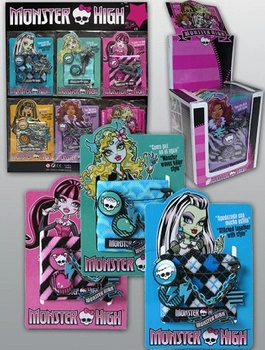BRANSOLETKA  MONSTER HIGH 6 WZ.OR. MATERIAŁ+BROSZKI (SPRZEDAŻ PO 12 )
