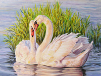 Diamentowa Mozaika Łabędzie W Trzcinie 30x40cm