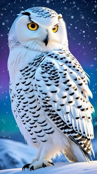 Diamentowa Mozaika Sowa Biała Nocą Portret 30x40 Cm Kreatywne Diamenty