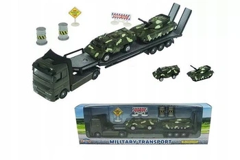 Auto Laweta Truck Autko Metalowe Wojskowe Z Dwoma Czołgami Dla Dziecka