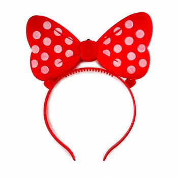 Świecąca Opaska Kokarda Dla Dziewczynek Czerwona Na Bal Imprezę