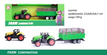 TRAKTOR METAL Z DRABINIASTĄ PRZYCZEPA ZIELONY KARTON   PAK 120/240 
22.00*6.00*8.50
