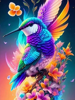 Diamentowa Mozaika Ptak Koliber Kolorowy 30x40 Cm Kreatywne Diamenty