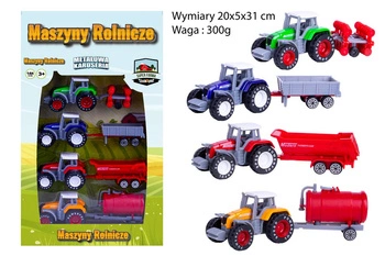 TRAKTORY POWERFUL Z MASZYNAMI ROLNICZYMI *4 KARTON PIĘTROWY ZIELONY PAK 36/18 
Wymiary 19,5x5x31 cm
Waga : 320g