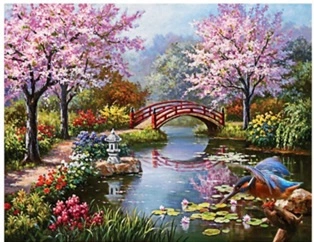 DIAMENTOWA MOZAIKA HAFT DIAMENTOWY PARK Z WIŚNIAMI