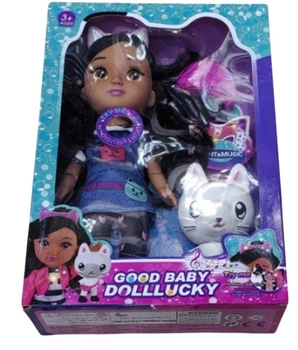 LALKA DOLLLUCKY Z KOTKIEM ŚW/DŹW, pak 72 
zestaw zawiera lalkę i kotka, 
wymiary 29,5 x 20 cm