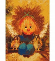 Malowanie Po Numerach Ludzik Z Sowami 50X40 Cm Z Ramą Kreatywne