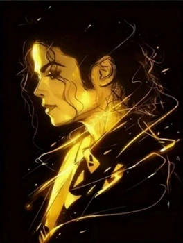 Diamentowa Mozaika Michael Jackson Profil Zdjęcie 30X40 Cm Kreatywne