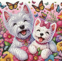 Diamentowa Mozaika Na Ramie Piski I Motyle Haft Kreatywny 23x30 Cm