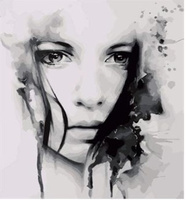 MALOWANIE PO NR. CZARNO BIAŁA TWARZ 40CMx50CM PAK 15