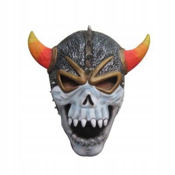 Maska Czaszka Wojownik Rogi Latex Karnawał