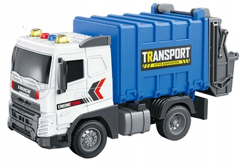 Auto Śmieciarka Transport Niebieski Z Efektami Dźwiękowymi Oraz Świetlnymi