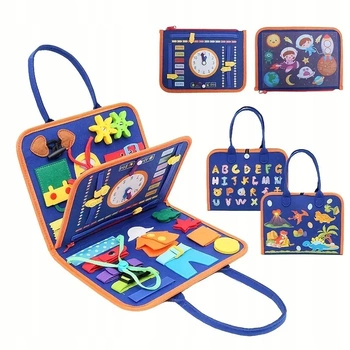Tablica Manipulacyjna Z Zegarem Walizka Do Nauki Montessori Sensoryczna