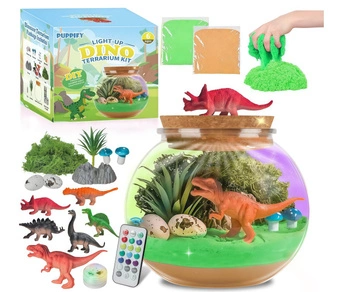 Terrarium Świecące z Dinozaurami Kreatywny Zestaw Edukacyjny LED