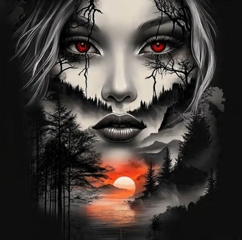 Diamentowa Mozaika Kobieta Na Tle Krajobrazu 30x40 Cm Kreatywne Diamenty