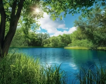 Malowanie Po Numerach Jezioro Zielone Rozlewisko Za Dnia 40x50 Z Ramą