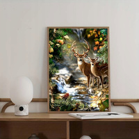 Diamentowa Mozaika Haft Diamentowy Jeleni I Sarna Nad Leśnym Strumieniem 30x40