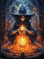 MALOWANIE PO NR. WIEDŹMA NAD PALENISKIEM PAK 15 
50X40 CM