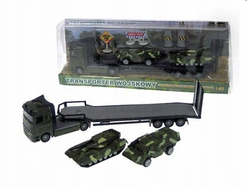 Samochód Pojazd Autko Dla Dzieci Transporter Wojskowy + 2 Pojazdy