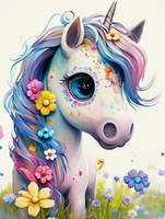 MALOWANIE PO NR 30X40 CM JEDNOROŻEC MŁODY W TRAWIE PAK 30