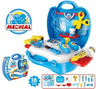 ZESTAW LEKARSKI 18 ELEMENTÓW WALIZKA LEKARZA