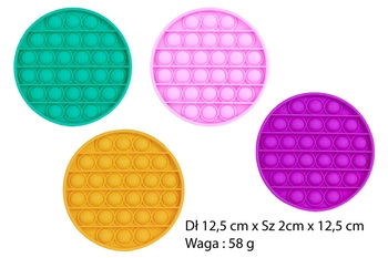 POPIT ZABAWKA SENSORYCZNA  ANTY STRES - Push Bubble Pop It PAK 200
Dł 12,5 cm x Sz 2cm x 12,5 cm 
Waga : 58 g