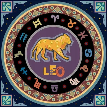Mozaika Diamentowa 7d Haft Diamentowy Lew Zodiak Znak Mandala 30x30CM