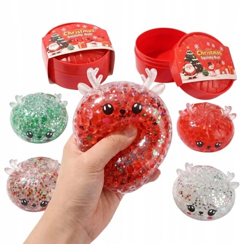 Gniotek Jelonek Świąteczny Żelowy Konfetti Sensoryczny Antystresowy Squishy
