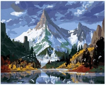 Malowanie Po Numerach Zamek W Wysokich Górach 50X40 Cm Na Ramie Kreatywne
