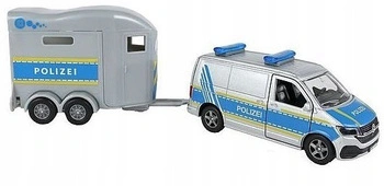 Auto Policyjne Metalowe z Przyczepą Transporter Koni Samochód Policja 3+