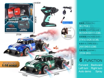 AUTO NA RADIO METAL Z DYMEM DRIFT 12 KARTON Z GÓRY PAK 36 /18
2.4G 1:16