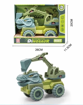 AUTO KOPARKA RUCHOMA ŁYŻKA DINOZAUR PREHISTORIA SAMOCHÓD ZABAWKOWY