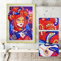 Diamentowa Mozaika Mandala 7d Kobieta Masce Karnawał 30x40