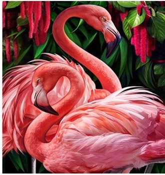 Diamentowa Mozaika Dwa Flamingi Duże 30x40 Cm Kreatywne Diamenty