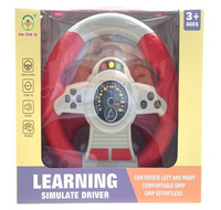 KIEROWNICA MALUCHA Z PRZYSSAWKĄ CZERWONA, pak 36/18, 
intuicyjna zabawka dla najmłodszych, różne kolory, dwa duże guziki, zabawka z dźwiękiem, w zestawie przyssawka i pasek pomocny w stabilizacji kierownicy, 
wymagane baterie: 2 x AA (nie są załączone do 