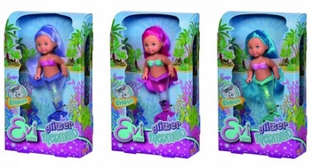 LALKA EVI SYRENKA Z WODNYM OGONEM BROKATOWYM