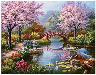 Malowanie Po Numerach Jezioro W Różowym Stawie 40X50 Cm Na Ramie Kreatywne