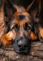 Diamentowa Mozaika Pies Owczarek Niemiecki Leżący 30x40 Cm Kreatywne