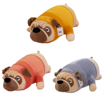 PLUSZOWY SŁODKI PIES MOPS MASKOTKA UROCZY PLUSZAK DLA DZIECI 50 CM