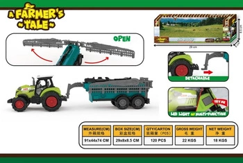 TRAKTOR Z MASZYNĄ ŚWIATŁ/ DZWIEK KARTON OTWARTY /120/60